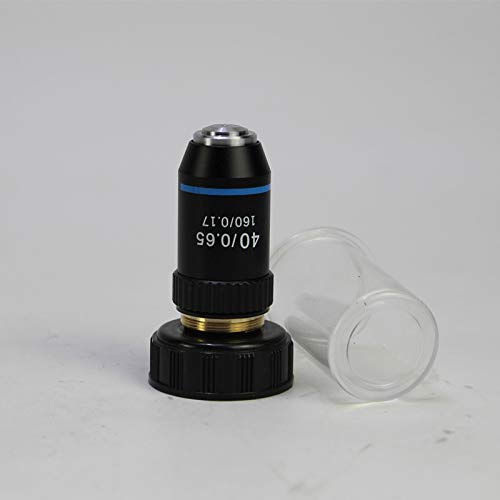 195 Objetivo acromático Negro 4X 10X 20X 40X 60 X 100 microscopio óptico Lente Objetivo RMS 20,2mm Piezas objetivas (Color : 40X with Spring)