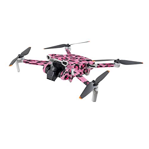 Image of MightySkins Carbon Fiber Skin Compatible with DJI Mini 3 - Pink Leopard | Protective, Durable Textured Carbon Fiber Finish | Easy to Apply | Made in The USA