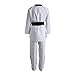 adidas adi-Start III 3 Stripes Taekwondo White Uniform with Assorted V-Necks - Black V-Neck - Size 100