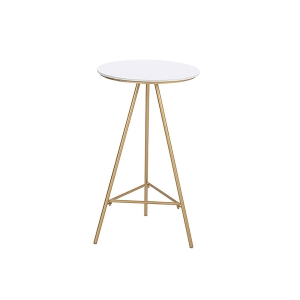 Table de bar en marbre blanc et fer forgé pour petit espace de cuisine