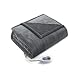 Comfort Spaces Luxury Microplush 1 Piece Electric Wrap Blanket Super Soft and Warm Reversible Heated Throw Poncho with Auto Shutoff - 5 Year Warranty, 50"x64", Grey