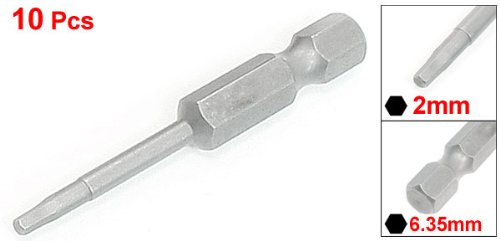 Uxcell 1/4" Quick Change Shank 2Mm Magnetic Hex Screwdriver Bits 50Mm Length 10Pcs #TOP1