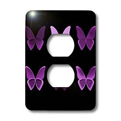 Cache-prise 3dRose lsp_101427_6 plaque murale papillons violets interrupteur