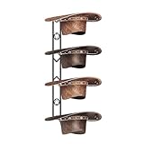 Simaixing Cowboyhut-Organizer-Aufhänger für die Wand, Westernhutständer, Wandmontage, mit dekorativem Stern, Metall-Cowboyhuthalter für Western, Cowboy, Strand, Fedora, Sonnenhüte (schwarz), 4 Stück