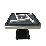 Sifang City (46mm/1.8inch) Chinese Style Folding Automatic Mahjong Table, American 110V, 8ft Cable, Includes 2 Dices, Glass Table Cover, 2 Sets Jade Style 144 Tiles (46mm White) 46号大牌川麻可折叠麻将机
