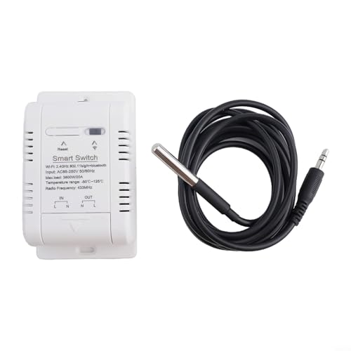 Hoppipola Smart-Temperaturschalter-Sensor für Tuya, 16 A/20 A WLAN-Thermostat mit RF433, App-Fernbeâ€¦ – Miniatur