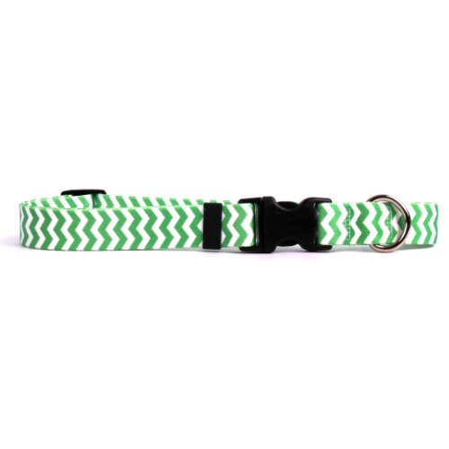 Image of Yellow Dog Design Chevron-Lime Dog Collar 3 /4 inch Wide and Fits Neck 10 to 14 inch, Small