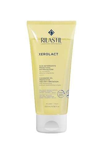 Saponi neutri quali sono i migliori 34 Rilastil Xerolact Olio Detergente Viso e Corpo per Neonati, Bambini e Adulti, Idratante, Relipidante, per Pelli Secche, Irritate e con Tendenza Atopica, Confezione da 200ml