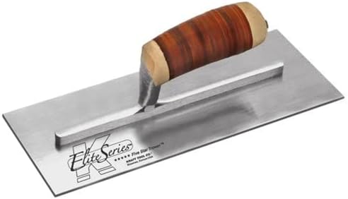 Kraft Tool PLE468L 12"x5" Elite Series Five Star Carbon Steel Plaster Trowel w/Leather Handle