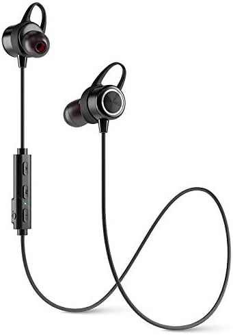 Diginex Bluetooth Earbuds Wireless Magnetic Headset Sport Earphones for Running IPX7 Waterproof Headphones 9 Hours Playtime High Fidelity Stereo Sound and Noise Cancelling Mic 1 Hour Recharge – Black
