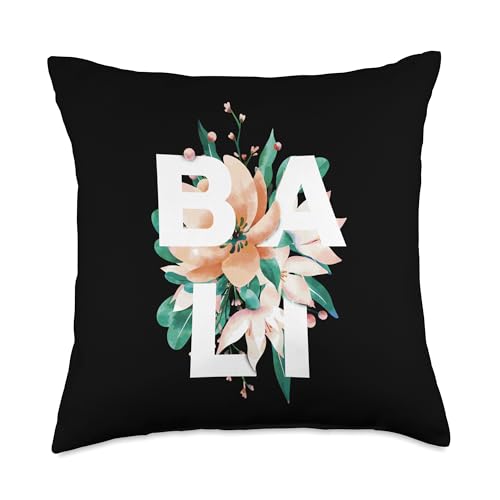Bali Floral Design Balinese Flower Motif Throw Pillow