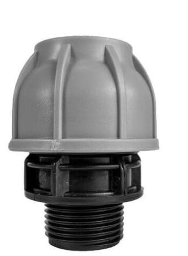 MDPE Compression Connector Fittings 20mm LDPE Water Pipe Elbow Valve Straight (Straight Joiner 20mm - 1/2" BSPM)