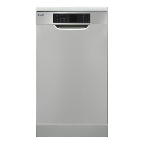 Svan Lavavajillas 45 cm Inox SVJ245DX. 1900W, 10 Cubiertos, 2 Bandejas, 6 Programas, Display LED manual, Eficiencia Energética Clase E