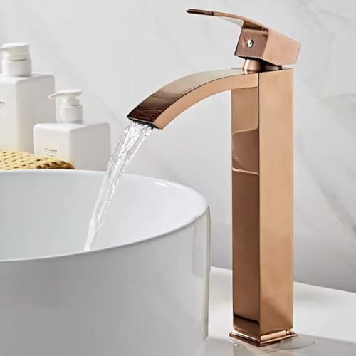 Robinet lavabo cascade noir élégant eau chaude froide - 6