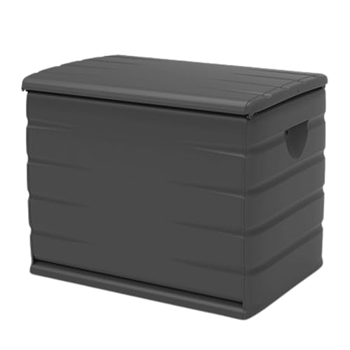 Miroytengo Baúl de Almacenaje para Jardín Capacidad 260L, Baúl de Resina, Terraza o Balcón Space-Saver Negro 80x61x53 cm