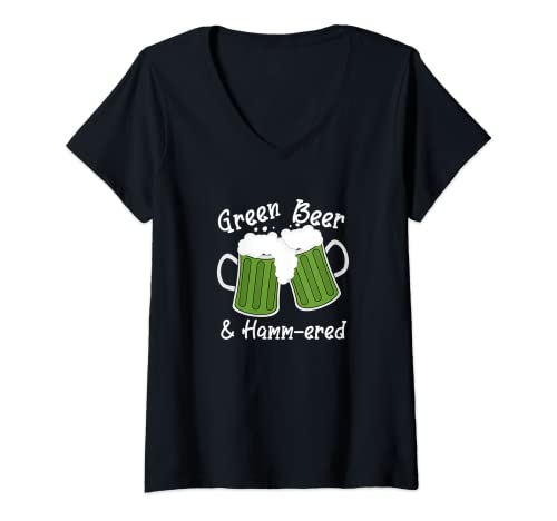 Donna St Patrick Pattys Giorno Bere Camicie Irish Party Decor Uomo Maglietta con Collo a V