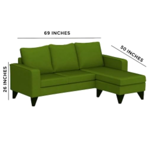 Image of The MM Furniture store Premium Fabric Sofa - Olive (4 Seater - RHS)