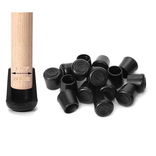 Non-Slip Rubber Chair Leg Caps 24 Pack