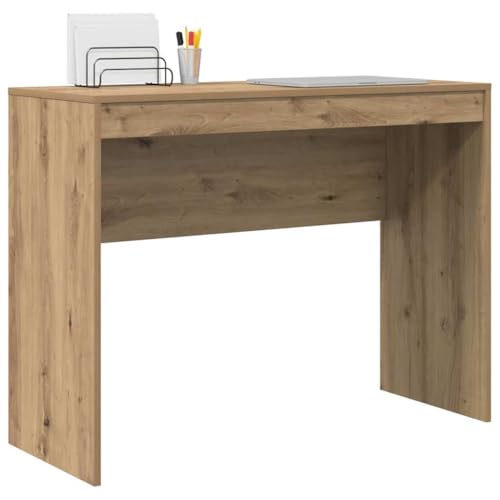 Bureau de style chêne Artisan avec cadre stable et étagère intégrée