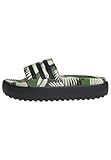 adidas Womens Adilette Platform Sportswear, Crew Green/Black/Black, 8