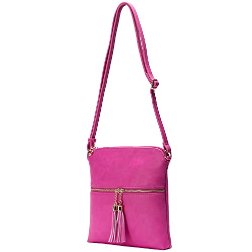Image of Solene Womens Lightweight Medium Crossbody Purse with Tassel, Perfect Size Crossbody Bags for Daily Use, travel