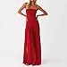 Women Tube Top Dress Tiger Stripe Mesh Patchwork Maxi Dress Strapless Sexy High Slit Long Dresses Beach Vacation (Red,S)