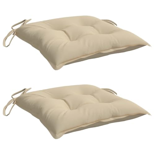 Coussin de chaise antidérapant lot de 2 imperméable beige - 3