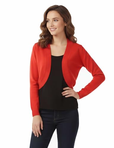 Image of Allsense Women's 3 /4 Sleeve Bolero Shrug for Dresses | Open Front Cropped Cardigan, Lightweight Knit Dress Cover Up