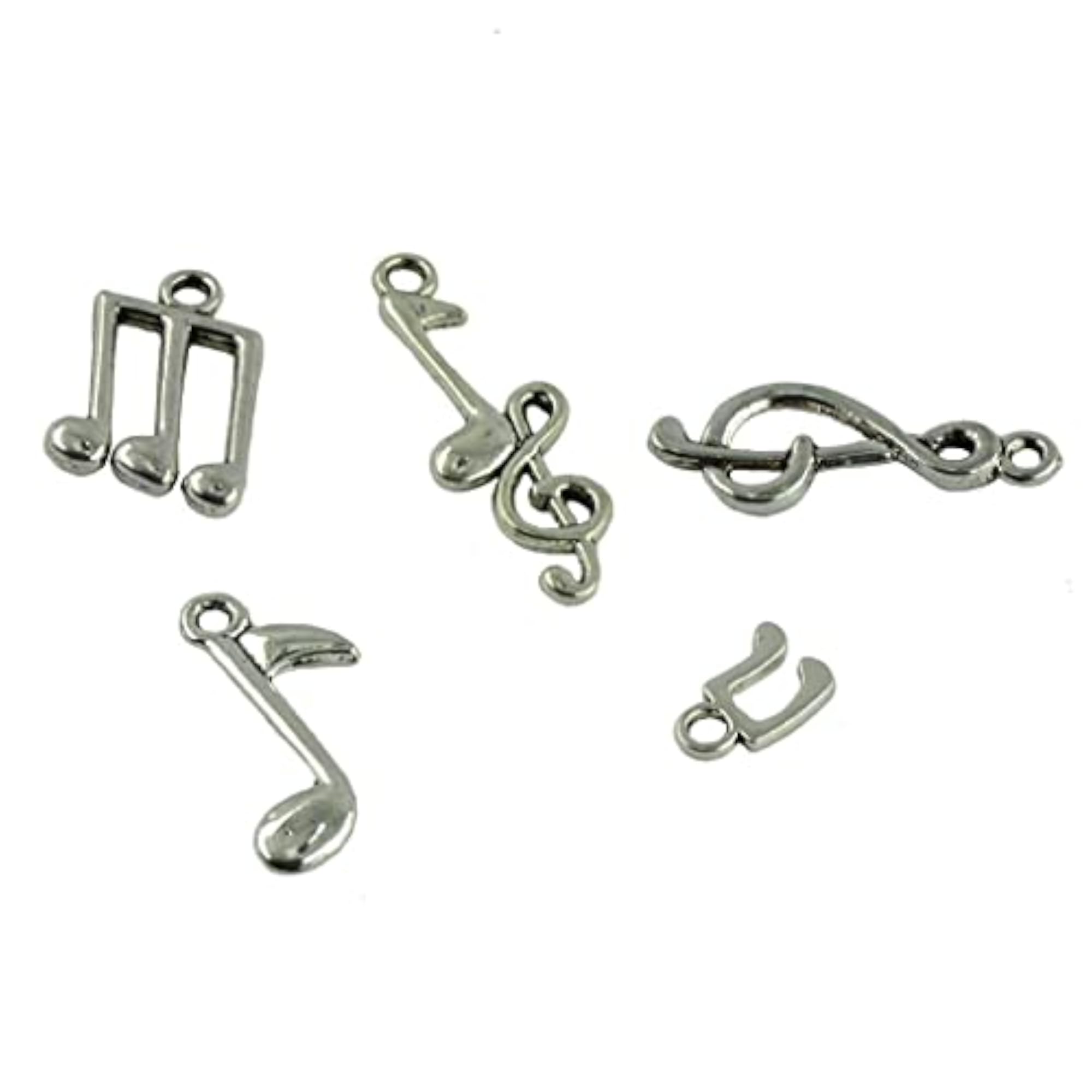 40 Pieces Tibetan Silver Mixed Music Note Charms Pendants