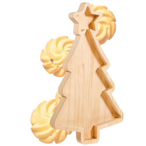 Nybhyjka Bandeja Decorativa para Servir, Bandeja de Pan de Madera con Forma de árbol de Navidad, Utensilios de Cocina, Tablas de Servir para Sala de Estar, Mesa, Escritorio, Chimenea