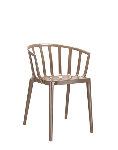 Kartell 5806 Sedia Venice, Policarbonato colorato in Massa o Verniciato con Trattamento Soft Touch, Tortora, 51 x 75 x 51 cm