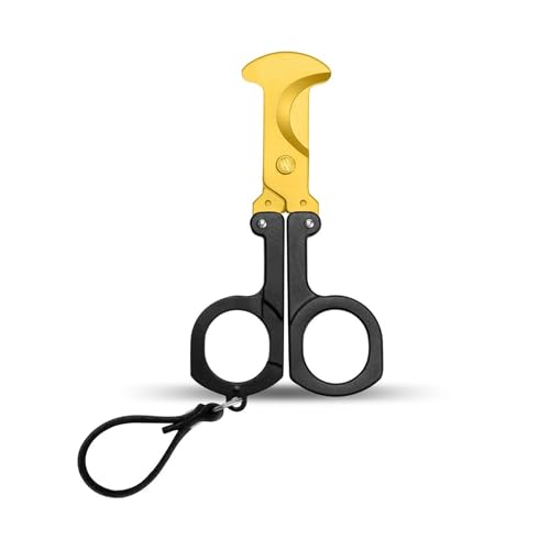 VYSLZ Rostfritt stål cigarrskärare, sax-stil skivare med skyddande mantel och ergonomiska ringhandtag (svart)