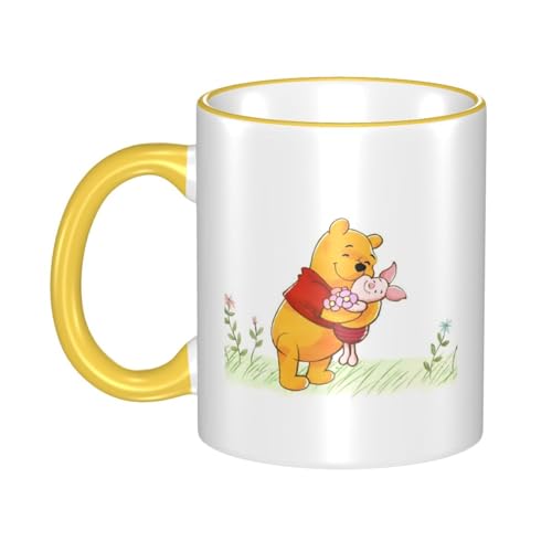 くまのプーさん (2) マグカップ 保温・保冷 電子レンジ対応 コーヒーカップ 陶器 セラミック 耐高温 軽量 個性人気 誕生日プレゼント大容量 Yellow