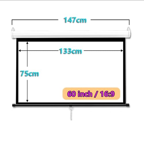 Pantalla manual retráctil 60 pulg. 16:9 para proyector miniatura 7