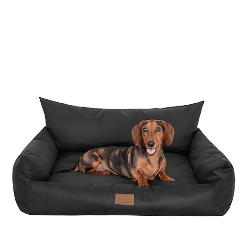 Bjird Hundebett Grosse Hunde Wasserdicht - Hundedecke Sofa, Hundebett Mittelgroße Hunde - Joker Waschbares Hundesofa mit Herausnehmbarem Kissen - Oeko-Tex Hundekissen Dog Bed 64x49 cm Schwarz L