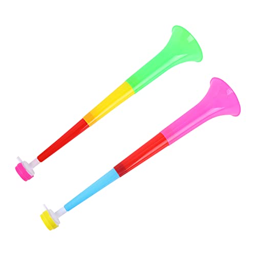 Hileyu Trompetas de plástico Vuvuzela 2pcs Horn Noise Maker Trompetas de plástico Ajustables...