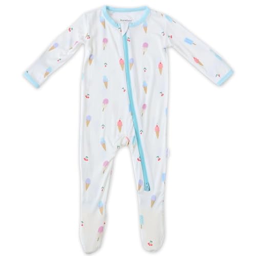 Image of Soft Baby Bamboo Viscose Footie Pajamas, Zipper Closure, 0-24 Months