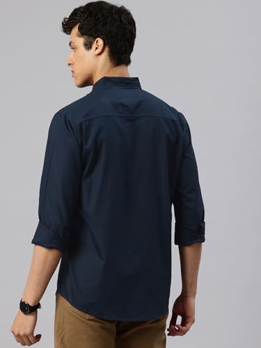 Image of Majestic Man Men's Solid Pure Cotton Casual Shirt - Slim Fit | Full Sleeves | Soft & Breathable Fabric