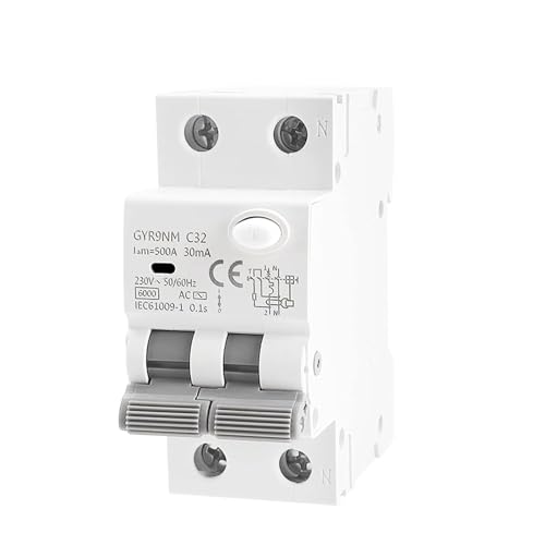 Disjoncteur à courant résiduel 230V protection différentielle surintensité 2P - 5