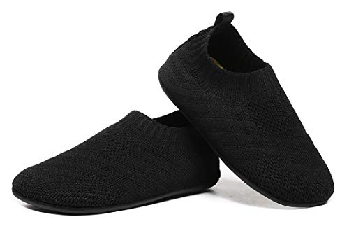 SLEVEL Comfort Toddler Slippers Lightweight Little Kids Indoor Non Slip Grip Around The House Floor Home Shoes for Boys Girls (SL20001AllBlack35) by SLEVEL - Used condition - US$15.66