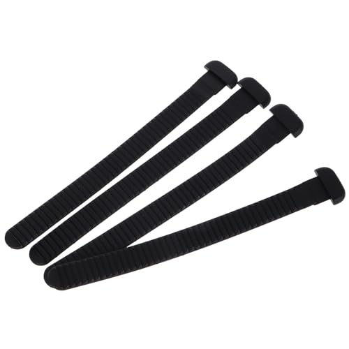 Operitacx Cintas de Fijación para Patines en Línea, 4 Piezas Negras T Tipo, 150 Cm, Correas Ajustables de PVC Resistentes para Accesorios de Patinaje sobre Ruedas, Repuestos Aplicables