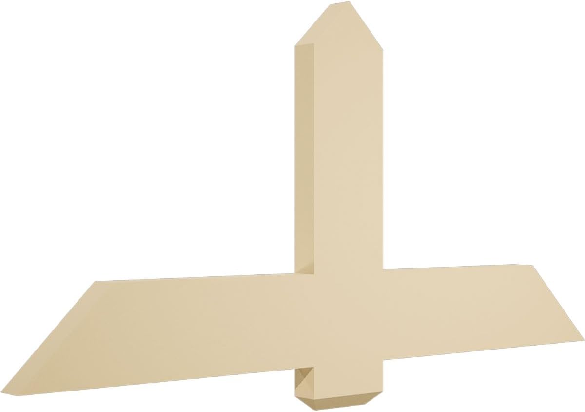 48"W x 24"H x 2"D x 6"F, 12/12 Pitch, Eugene Signature Urethane Gable Bracket, Primed Tan