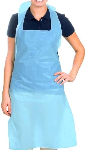 Osler & Walsh Premium Disposable Aprons for Women & Men, Large 700mm x 1170mm size for Adults, 16 Microns Flat Packed Bulk Polyethylene (NHS Size and spec)