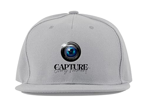 Casquette de baseball en coton gris à visière plate idéale pour les sorties photo