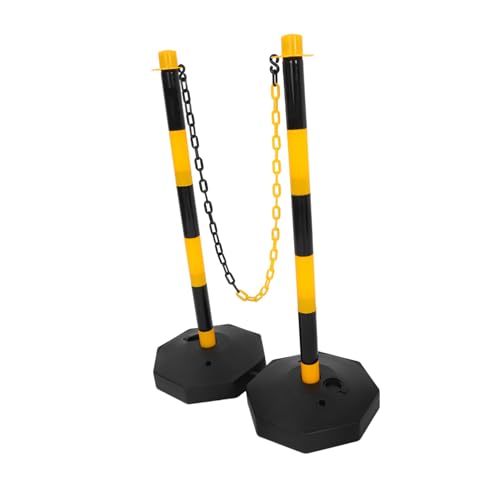 Gatuida 1 Set Di Pali Per Coni Stradali: Pali in Plastica Appesantiti Con Base, Barriera Di Sicurezza Espandibile, Include Fasce Riflettenti Per La Gestione Del Parcheggio Durante La