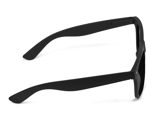 Image of HAZON Premium Rubber Coated UV400 Protected Goggles For Men | Stylish Sunglasses | Driving, Riding, Anti glare Glasses (Way BK 55) (Black)