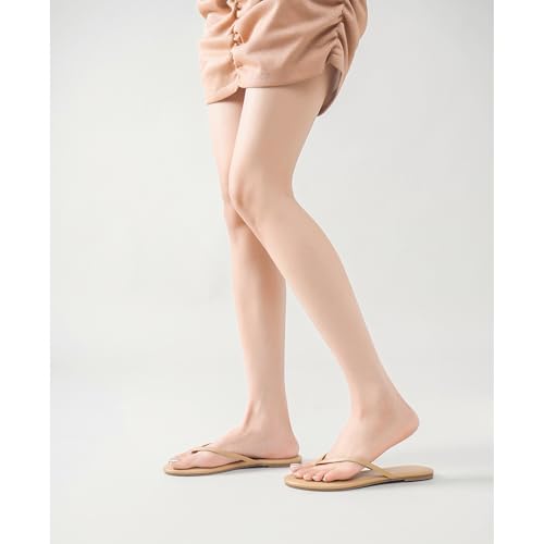 Image of LULLASONG Flip Flops For Women Comfortable Round Toe Beach Sandals Thong Strap Slides Slip On Dressy Flats Sandals For Women