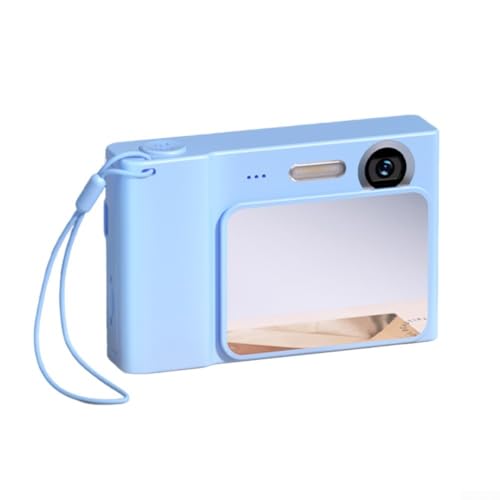 HEBEOT Cámara digital compacta de 48 MP 4K con memoria de 64 G para estudiantes y principiantes, tamaño de bolsillo portátil, cuerpo ABS, varios colores para viajes, selfies y fotografía diaria (azul)