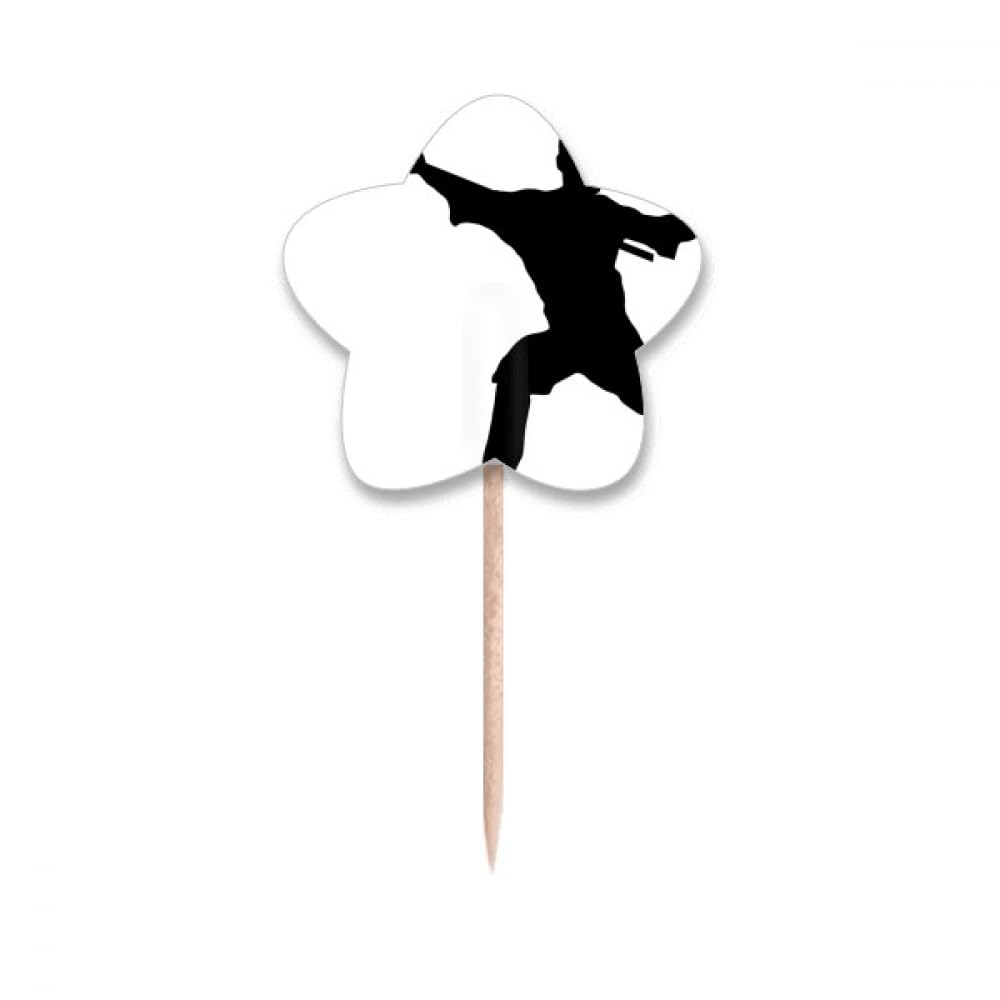 Lable Cupcake Picks Shaolin avec drapeaux étoile en papier cartonné