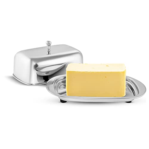 Nextvjn Stainless Steel Large Butter Dish With Lid, Butter Cheese Storage Box, 6.8 Inch Butter Container, Half Kg Butter Box, Fridge Storage Container, Butter Tray For White Butter #TOP2